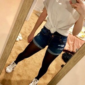 Dark Wash Aéropostale Midi-rise Shorts Size 2-4